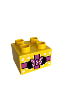 Lego Duplo dárek žlutý s růžovou mašlí